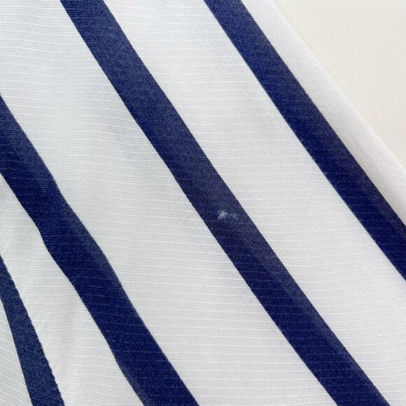 Cupcakes and Cashmere Small Striped Off The Shoulder Top White Blue Button Front - Picture 6 of 9